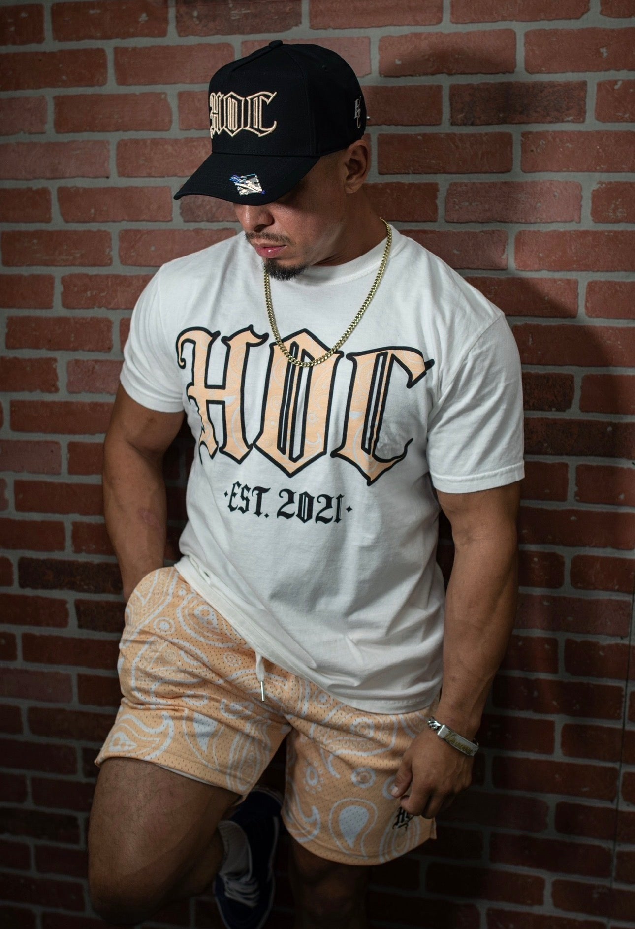 Peach Paisley HOC Shorts