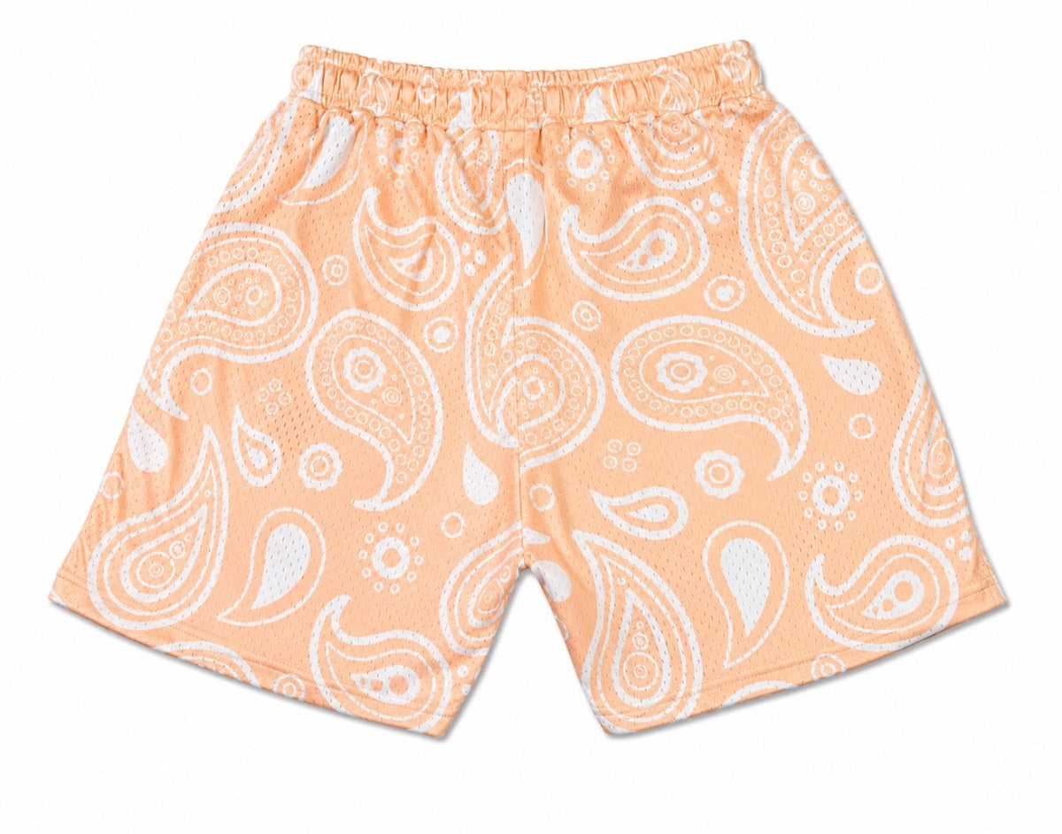 Peach Paisley HOC Shorts