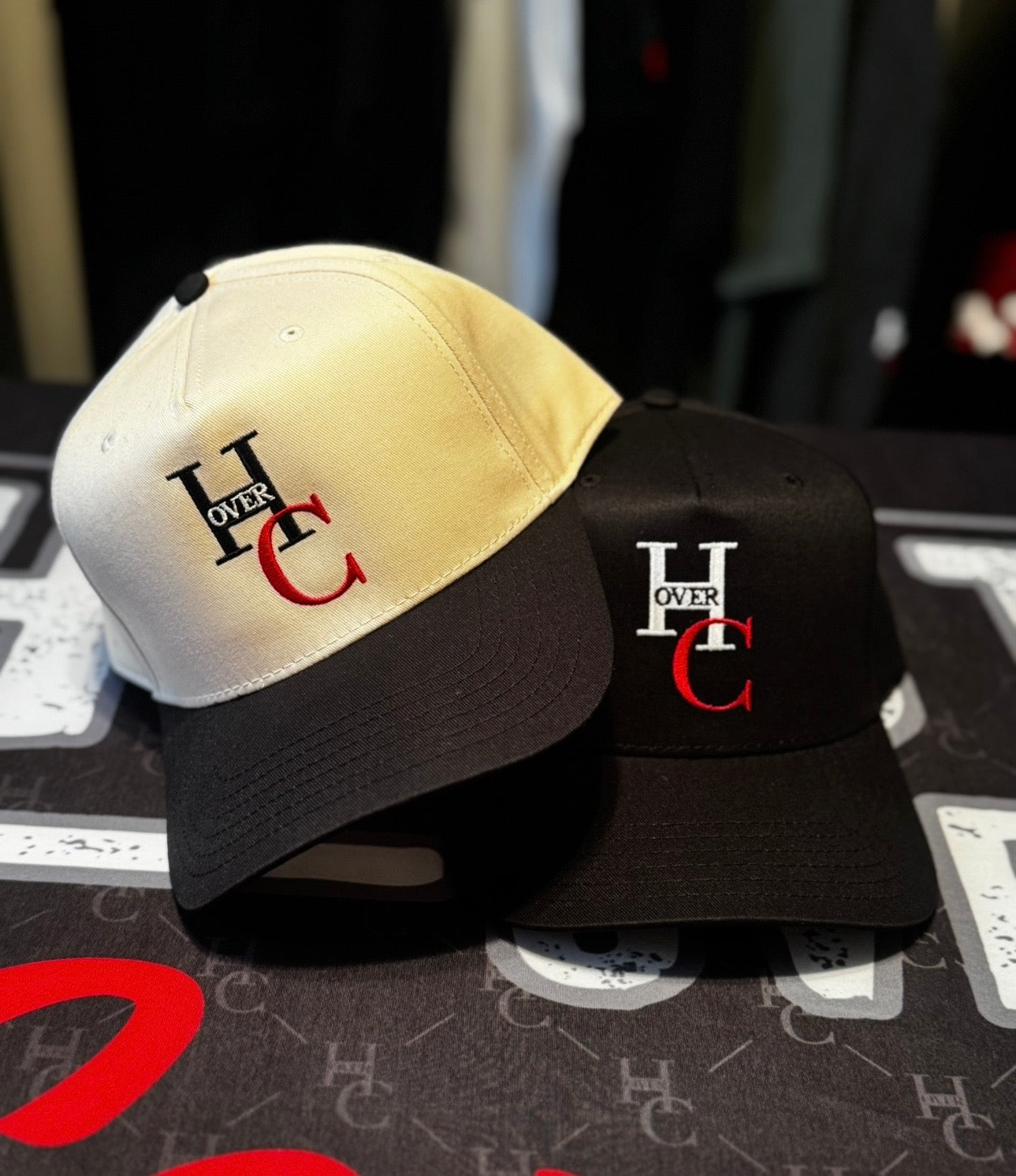 Cream and Black logo cap