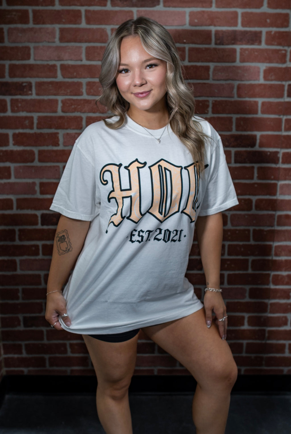 Peach Paisley HOC Tee